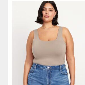 OLD NAVY Double-Layer Tank Top XXL | Chocolate Malted NWT